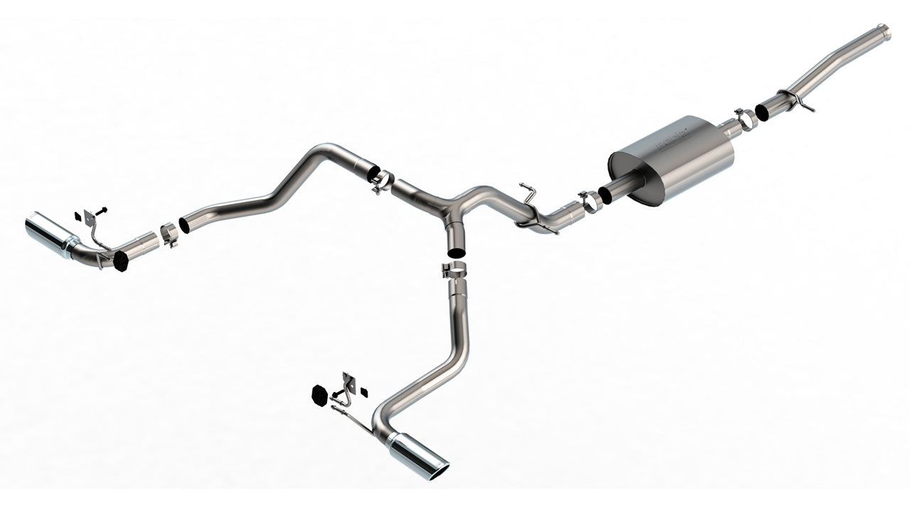 Borla (140842) S-Type Cat-Back Exhaust System (Truck Split Side Exit) - Silverado/Sierra 1500 V8 5.3L (2019-2025)