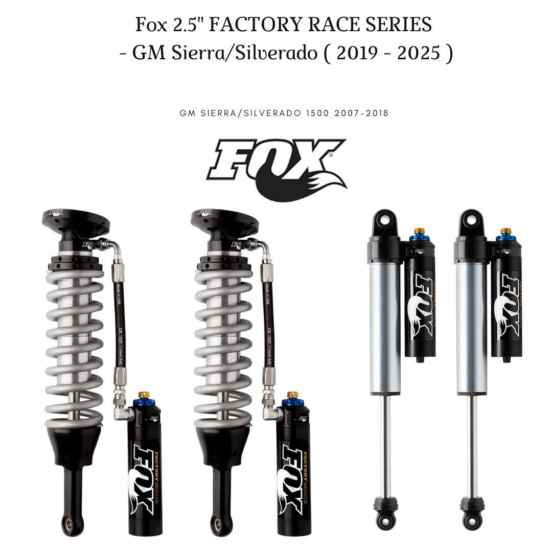 Fox (Front + Rear) Factory Race Series 2.5 Coil-over Reservoir Shocks (0-1.5" Lift) - Silverado/Sierra 1500 ( 2007 - 2018 )