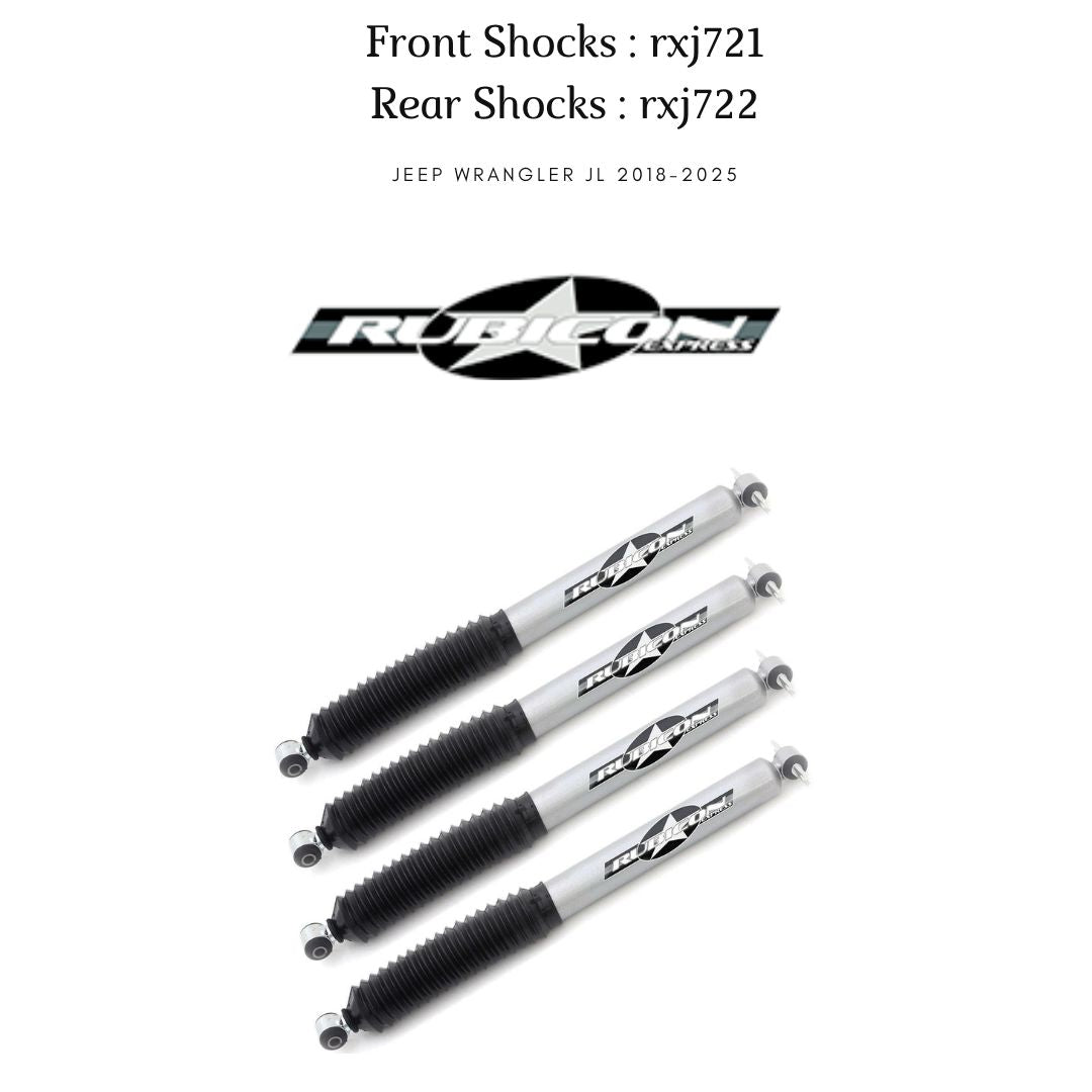 Rubicon Express (front+rear) 2.0 monotube shock absorbers (2"-3.5") - Jeep Wrangler JL (2018-2025)