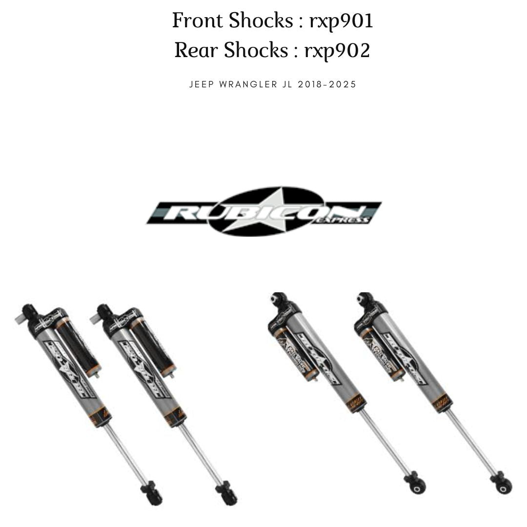 Rubicon Express (front+rear) 2.5" Piggy Back reservoir shocks - Jeep Wrangler JL (2018-2025)