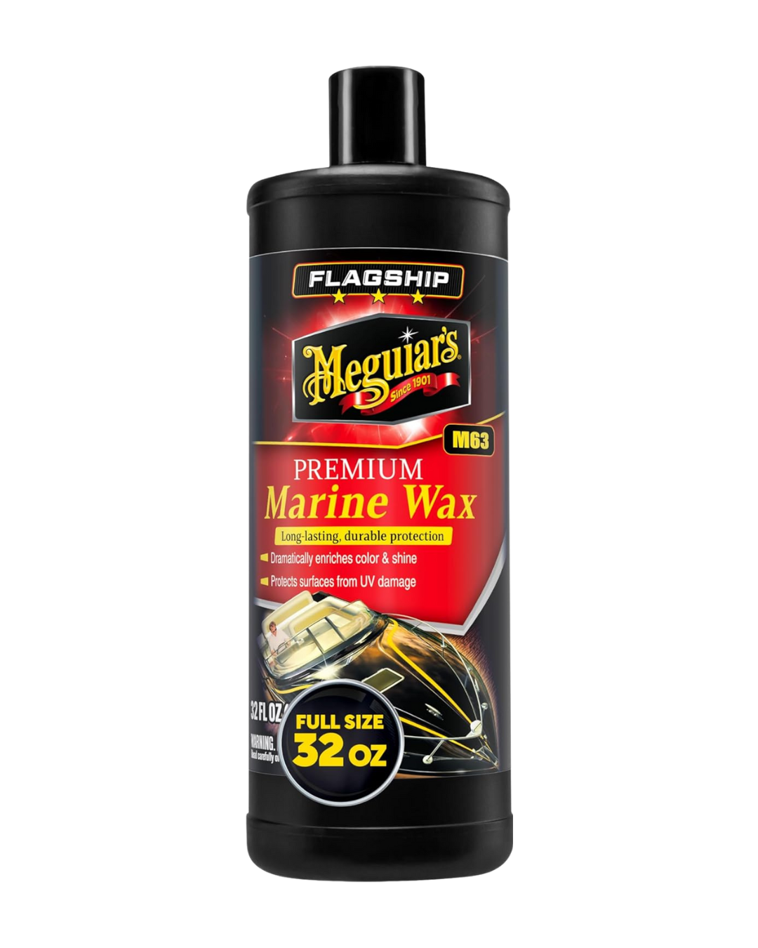 Meguiar's M6332 Flagship Premium Marine Wax - Long-Lasting & Durable Protection for Your Boat or RV - 32 Oz