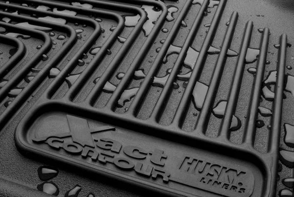 Husky Liners X-act Contour Series | Front & 2nd Seat Floor Liners - Black | 53498 | Fits 2015-2022 Ford F-150 SuperCrew Cab w/o Fold Flat Storage 3 Pcs