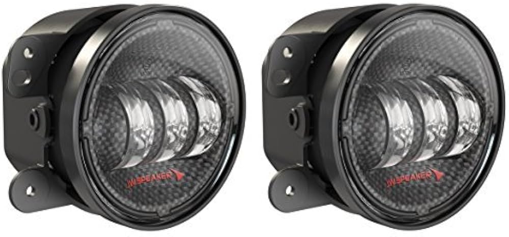[0554413] J.W. Speaker 6145 J2 Series 4" Round LED Fog Lights (Carbon Fiber Bezels) - Jeep Wrangler JK ( 2007 - 2018 )