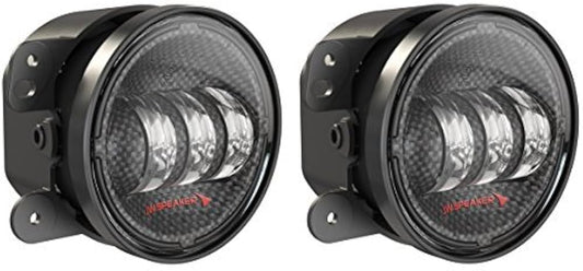 [0554413] J.W. Speaker 6145 J2 Series 4" Round LED Fog Lights (Carbon Fiber Bezels) - Jeep Wrangler JK ( 2007 - 2018 )