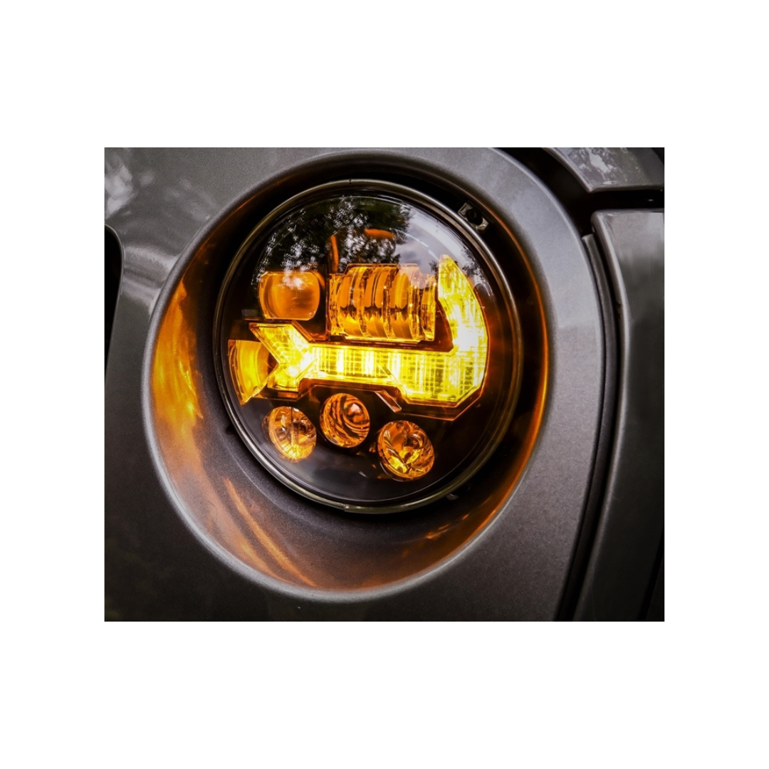 [0558123 ] J.W. Speaker 8700 Evolution EVO 3 Series 7 Inch Round LED Headlights (Chrome) - Jeep Wrangler JK (2007-2018) / JL (2018-2022)