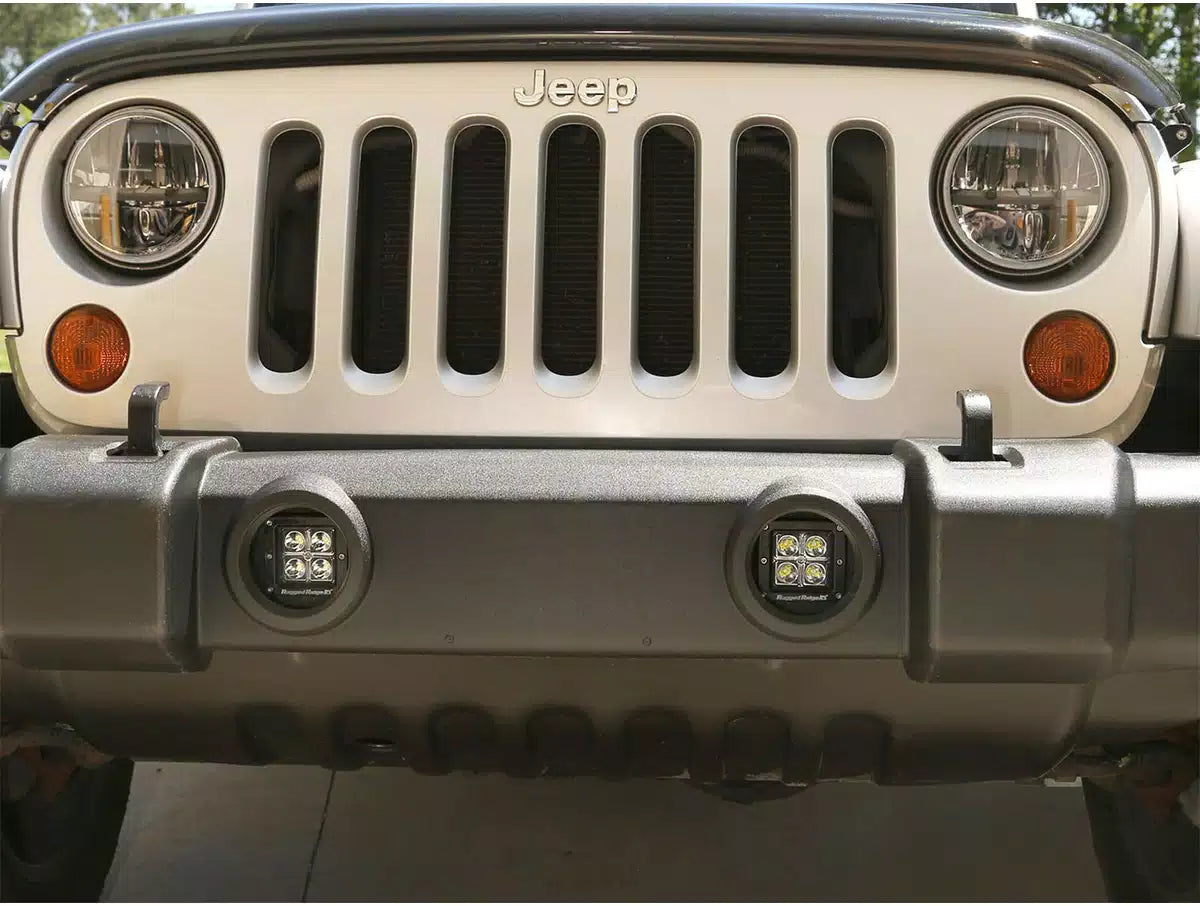 [11232.28] Rugged Ridge LED Square Fog Light & Mount Kit - Jeep Wrangler ( 2007 - 2018 )
