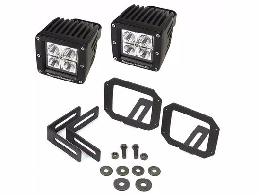 [11232.28] Rugged Ridge LED Square Fog Light & Mount Kit - Jeep Wrangler ( 2007 - 2018 )
