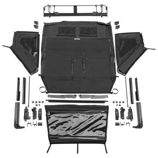 [139435] Rampage TrailView Fastback with Fold-Back Sunroof (Black Diamond) - Jeep Wrangler Unlimited JL 4-Door (2018-2025)