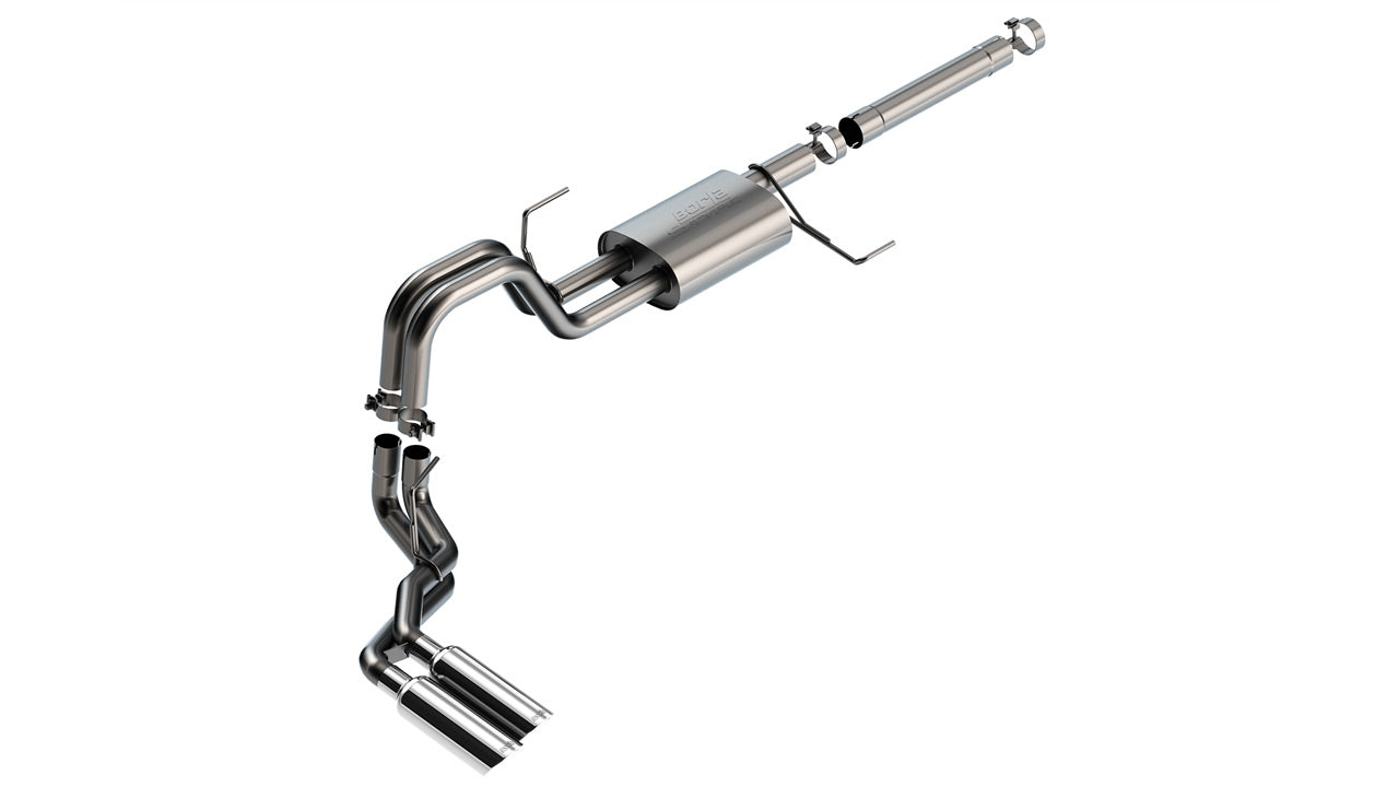 Borla (140904) S-Type Cat-Back Exhaust System (Truck Side Exit) - Ford F-150 3.5L V6 PowerBoost (2021-2025)