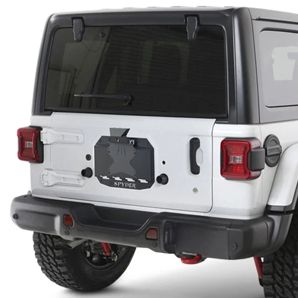 [19-04-013P1] Poison Spyder Tire Carrier Delete Plate with Camera Mount (Black) - Jeep Wrangler JL ( 2018 - 2025 )