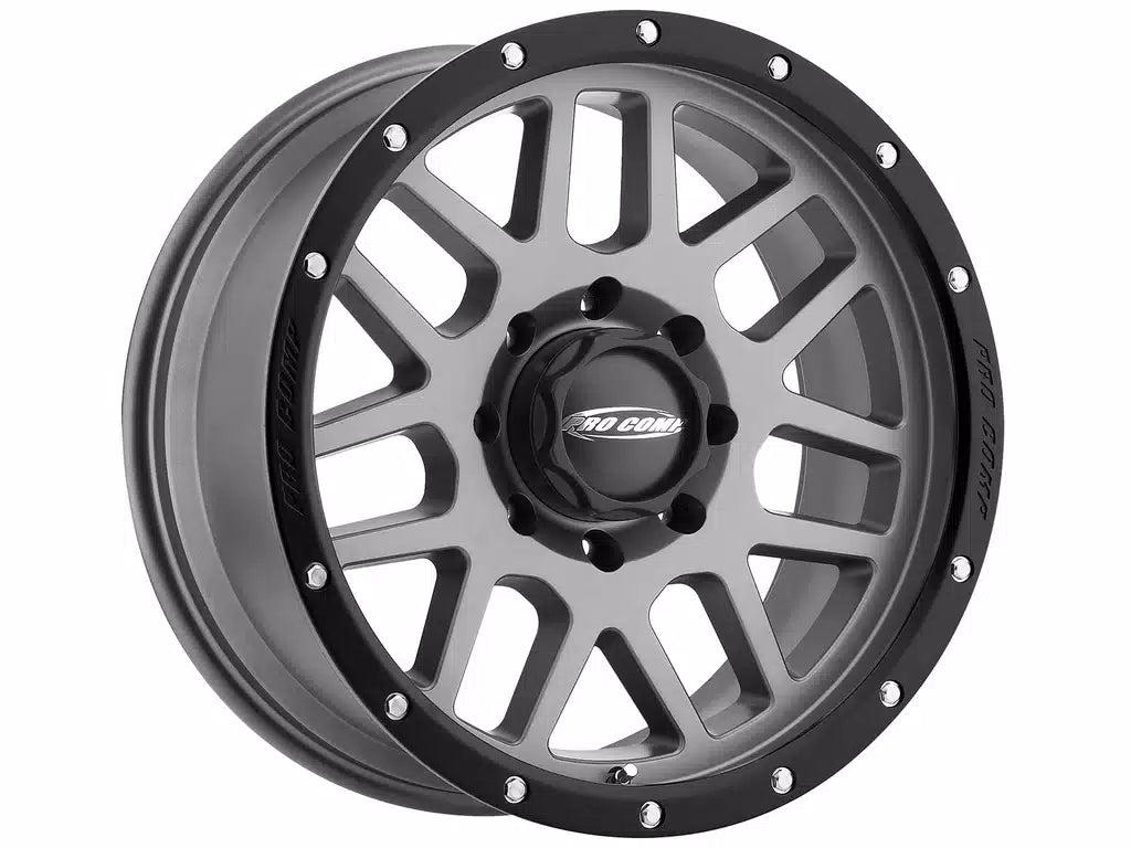 [PXA2640-7973] Pro Comp Series 40, 17x9 with 5 on 5 Bolt Pattern - Dark Gray with Black Lip - Jeep Wrangler JK