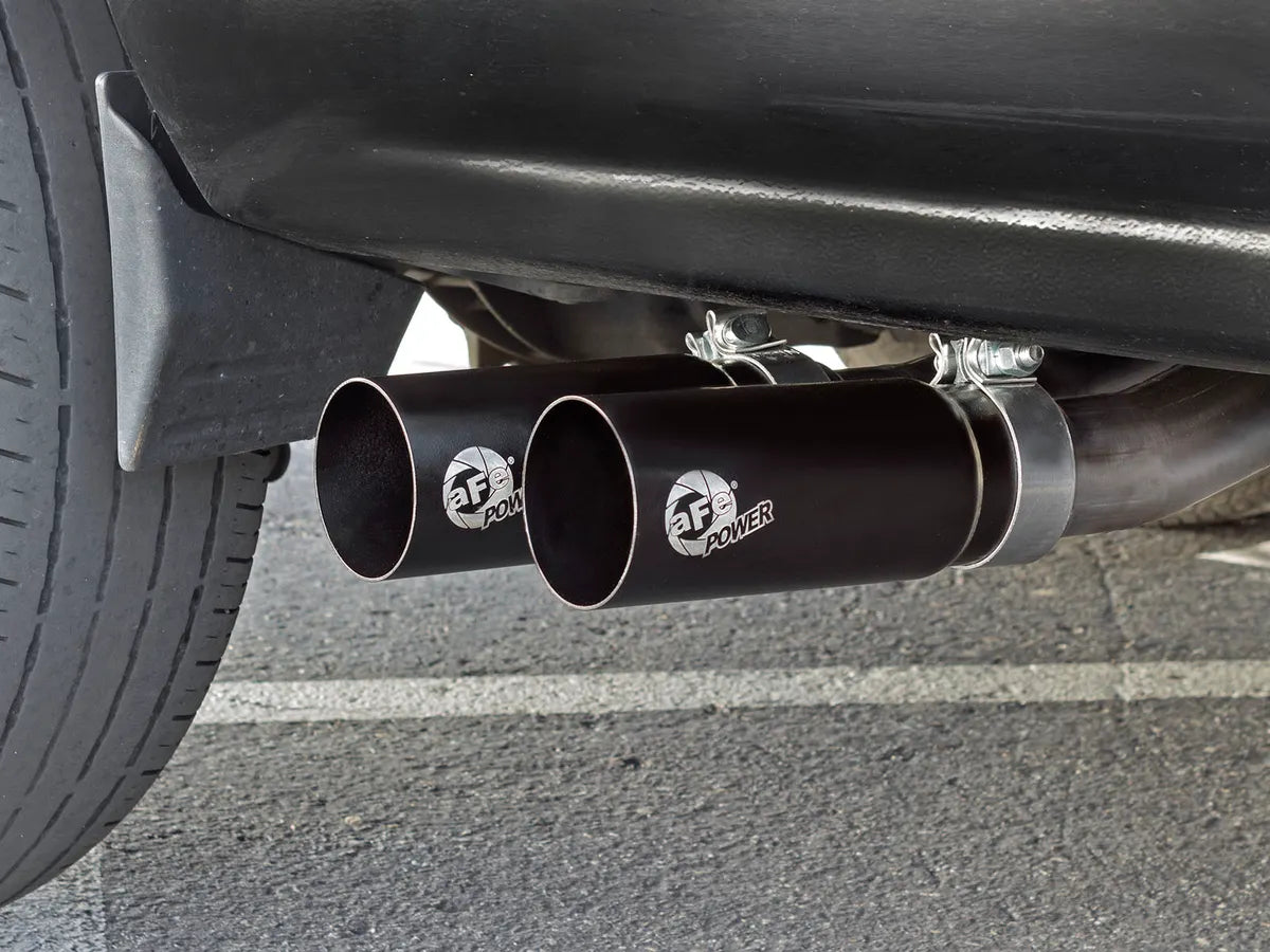 [49-44070-B] aFe Power Rebel Series ( 3" to 2.5" ) 409 Stainless Steel Cat-Back Exhaust System w/Black Tips ( Passenger side exit ) - Silverado/Sierra (Regular Cab) ( 2009 - 2018 )