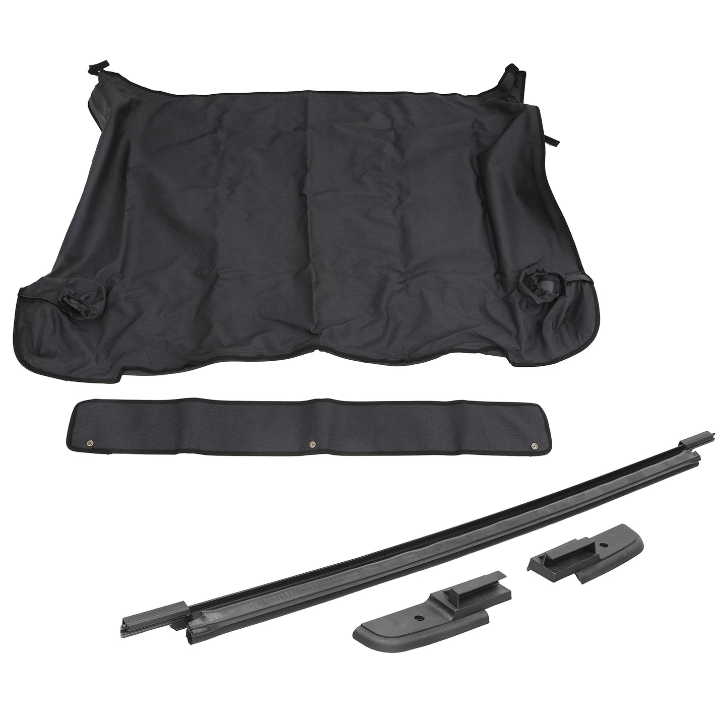 [741136] Rampage Products Tonneau Cover with Tailgate Bar Kit (Black) - Jeep Wrangler JL 2-Door (2018-2025)