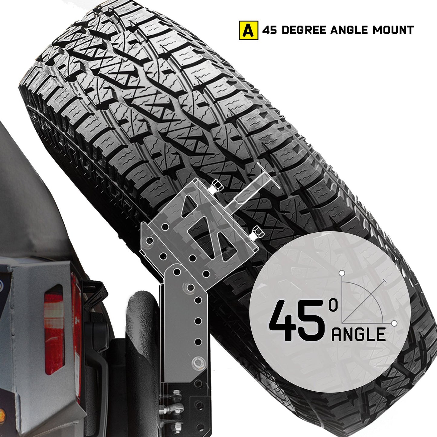 Smittybilt Slant Back Tire Mount [76857-05] - Jeep Wrangler JK (2007 - 2018)