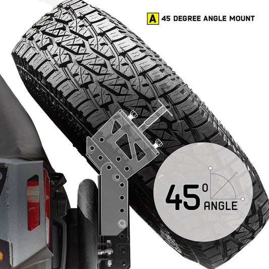 Smittybilt Slant Back Tire Mount [76857-05] - Jeep Wrangler JK (2007 - 2018)