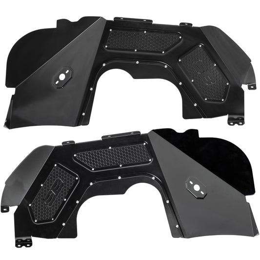 Smittybilt Front Aluminum Inner Fender Liners - Jeep Wrangler JL (2018-2025) / Gladiator JT (2020-2025)