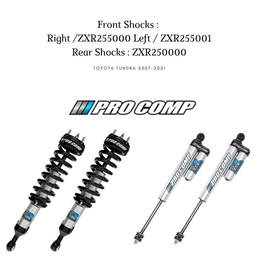 Pro Comp 2.5 Pro Runner (Front+Rear) Coilover Shocks with Reservoir (2-3" Lift) - Toyota Tundra (2007-2021)