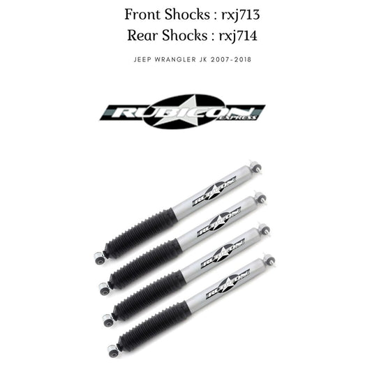 Rubicon Express (front+rear) monotube shock absorbers (1.5"-3.5") - Jeep Wrangler JK (2007-2018)
