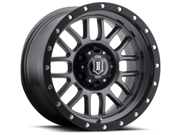 [ICO1217857347GM] Icon Dynamics Alpha Series Wheel, 17x8.5 with 5 on 5 Bolt Pattern - Gun Metal - Jeep Wrangler JK/JL/Gladiator JT