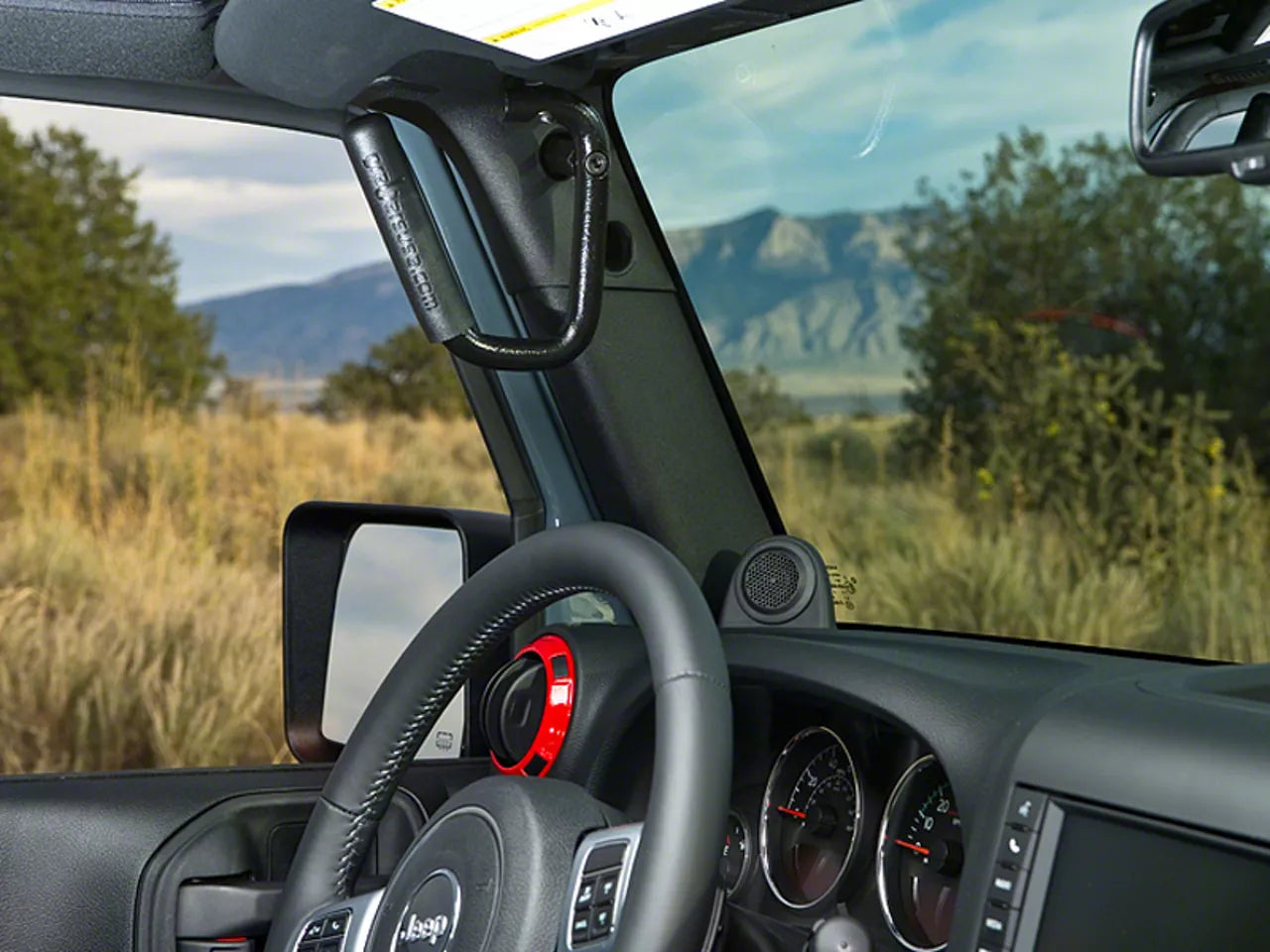 [W-D1005] GraBars Front and Rear Grab Handles with Black Rubber Grips - Jeep Wrangler JK 4-Door