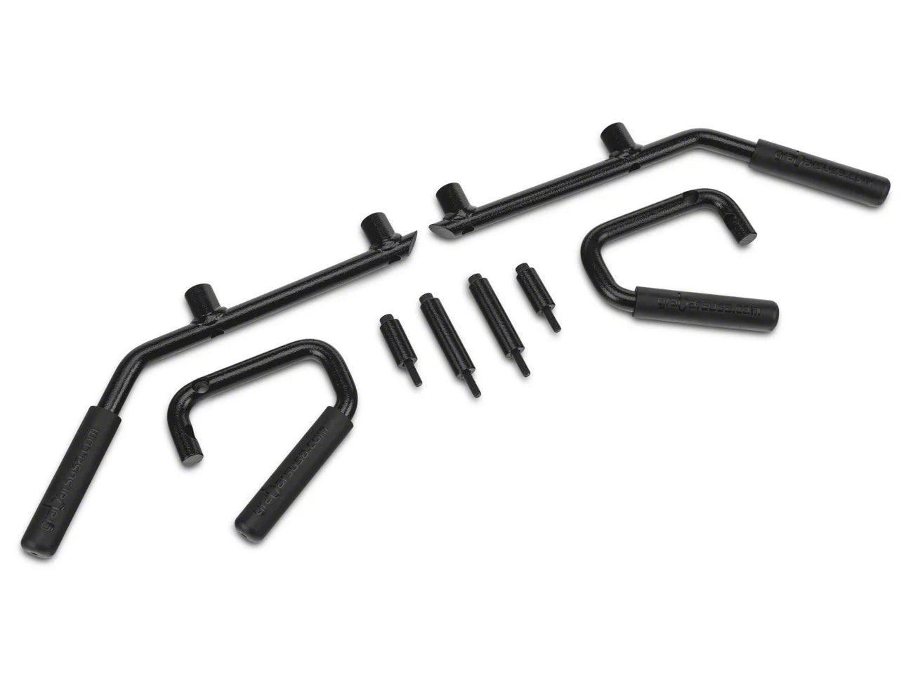 [W-D1005] GraBars Front and Rear Grab Handles with Black Rubber Grips - Jeep Wrangler JK 4-Door