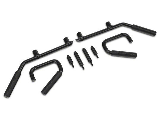 [W-D1005] GraBars Front and Rear Grab Handles with Black Rubber Grips - Jeep Wrangler JK 4-Door
