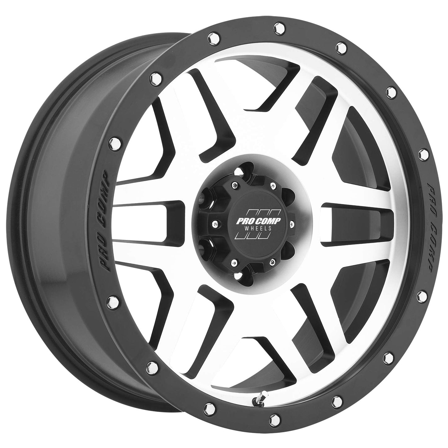 [PXA3541-7983] Pro Comp Series 41, 17x9 with 6 on 5.5 Bolt Pattern - Machine Black with Stainless Steel Bolts Wheel