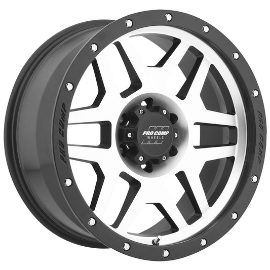 [PXA3541-7983] Pro Comp Series 41, 17x9 with 6 on 5.5 Bolt Pattern - Machine Black with Stainless Steel Bolts Wheel