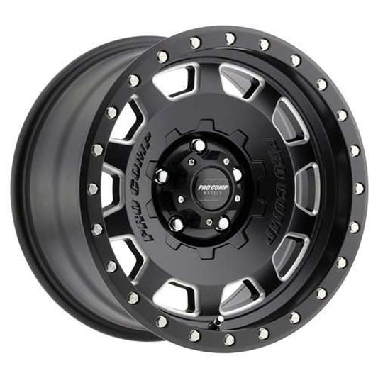 [PXA5160-893650] Pro Comp Hammer Series 60, 18x9 Wheel with 6 on 135 Bolt Pattern - Satin Black Milled - Ford F-150 (2004-2017) / SVT Raptor (2010-2017)