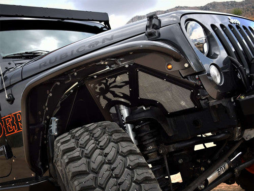 [17-02-080-VP1] Poison Spyder Front Vented Black Inner Fender Kit - Jeep Wrangler JK