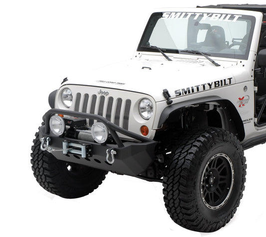 Smittybilt XRC Rock Crawler Winch Bumper with Grill Guard and D-ring Mounts - Jeep Wrangler JK