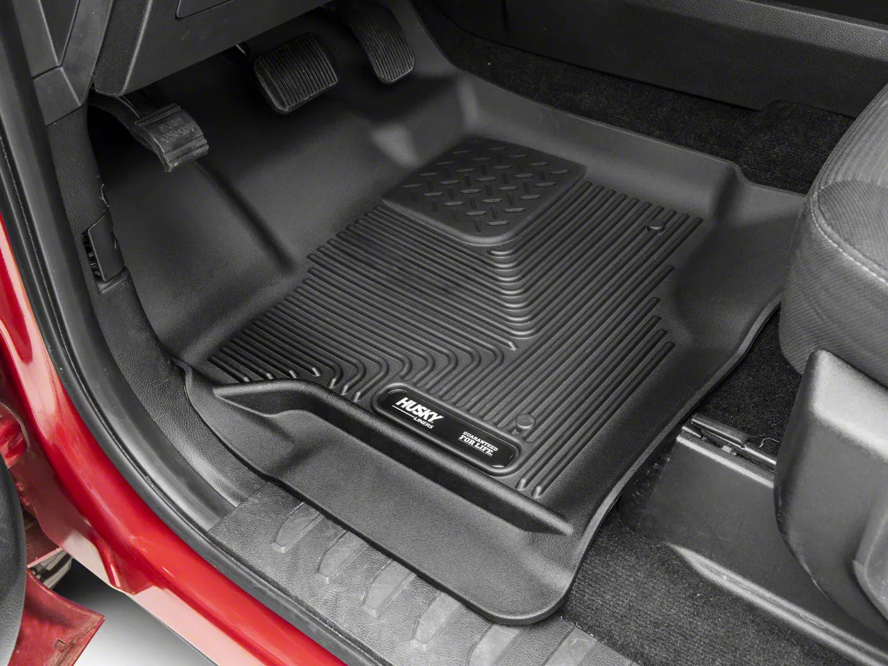 Husky Liners X-act Contour Series | Front & 2nd Seat Floor Liners - Black | 53498 | Fits 2015-2022 Ford F-150 SuperCrew Cab w/o Fold Flat Storage 3 Pcs