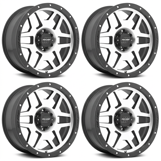 Set of four machined silver and black Pro Comp Series 41 wheels