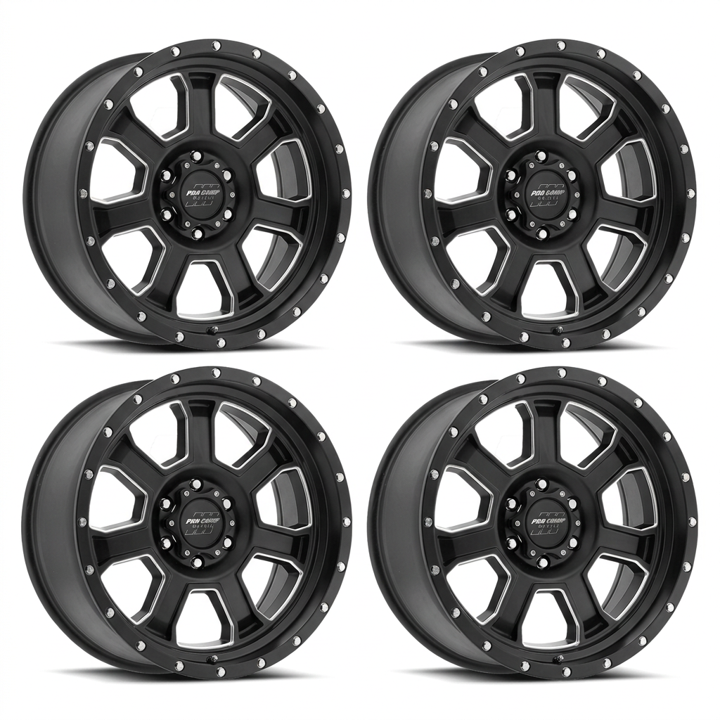 Set of four Pro Comp Sledge 20x9 wheels