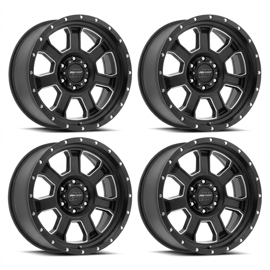 Set of four Pro Comp Sledge 20x9 wheels