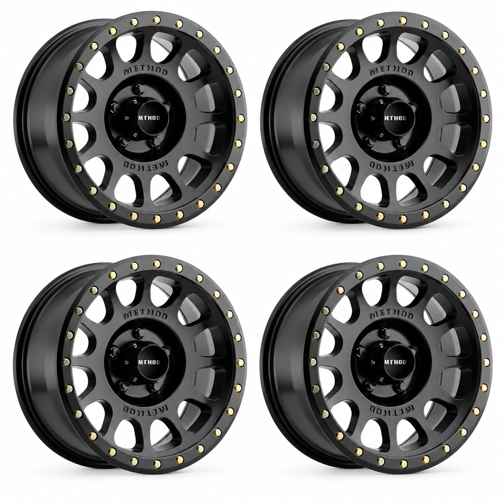 Set of four matte-black Method NV wheels