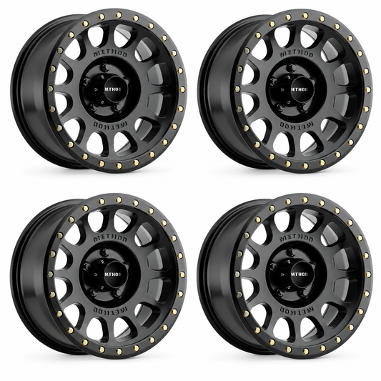 Set of four matte-black Method NV wheels