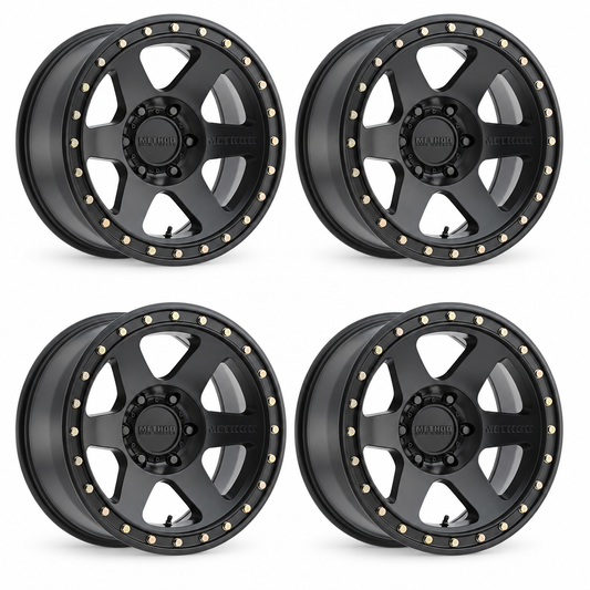 Set of four matte-black Method MR310 Con 6 wheels