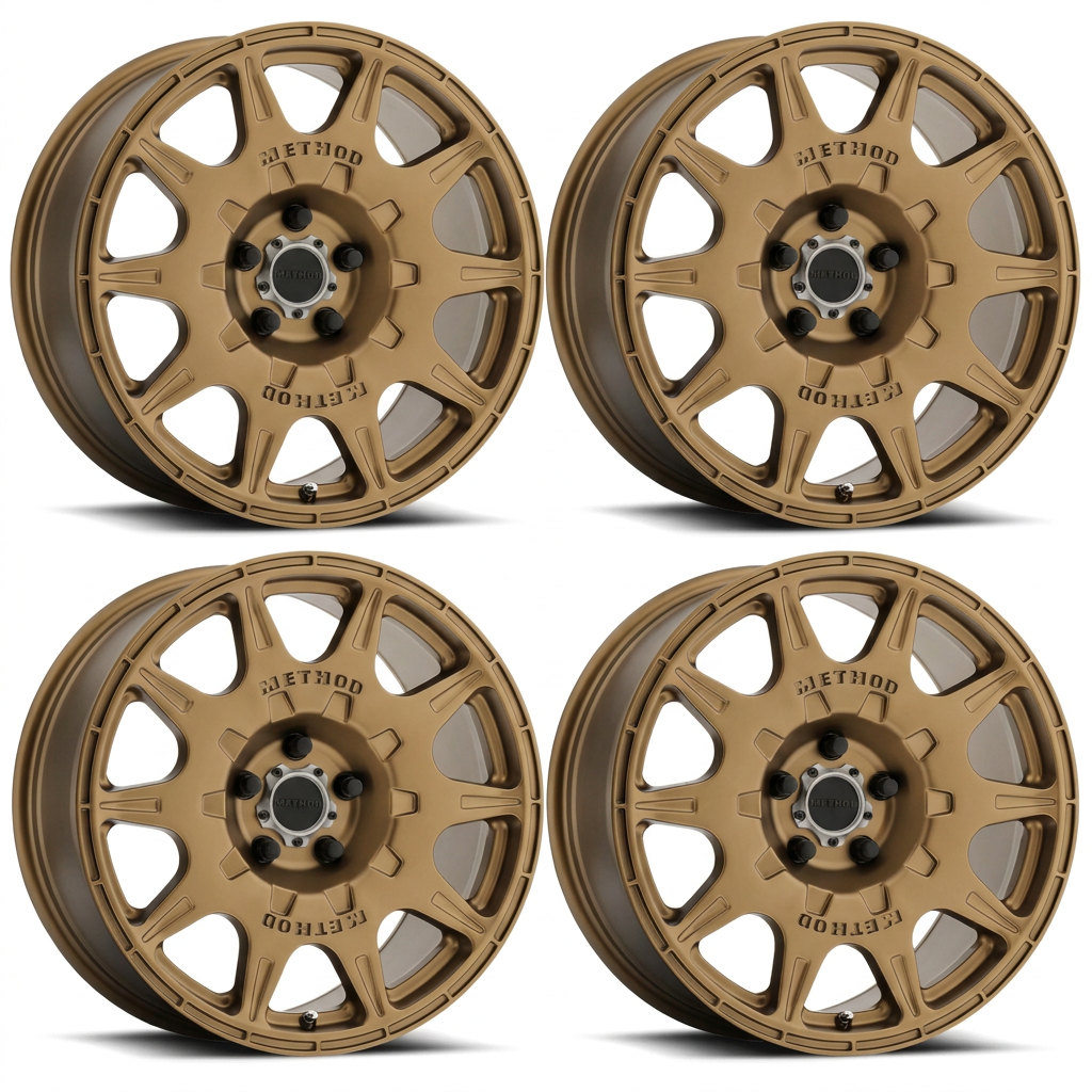 Four bronze Method Roost wheels based on five-lug METHOD reference