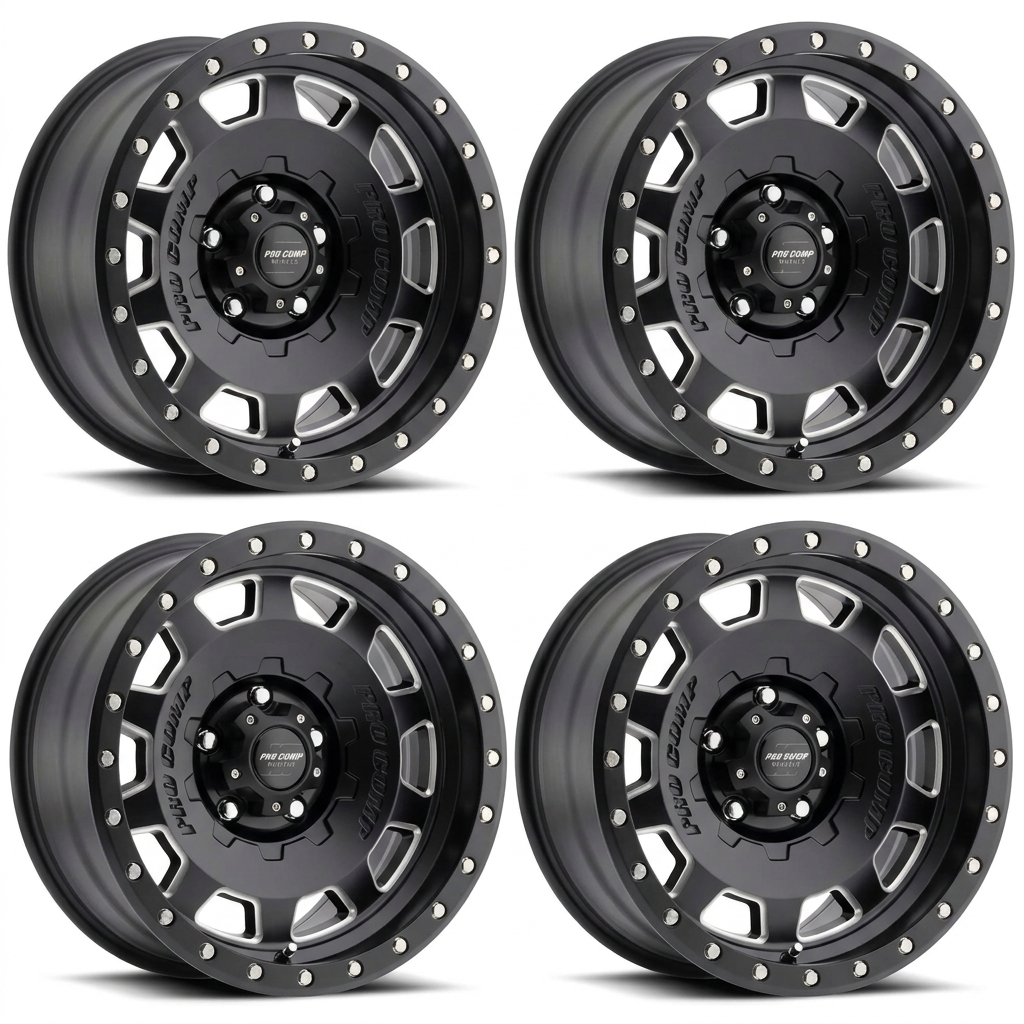 Set of four five-lug Pro Comp Hammer 18x9 wheels