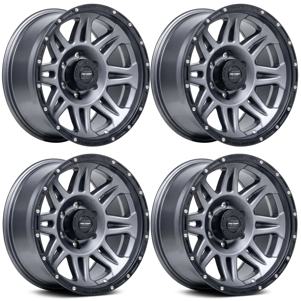 Set of four graphite Pro Comp PA5 Torq wheels