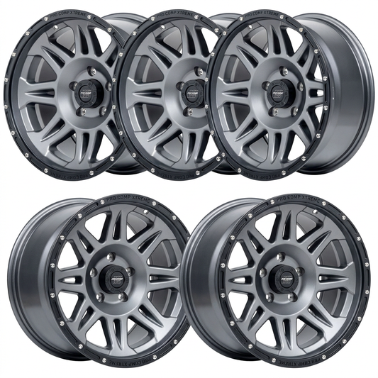 Set of five graphite Pro Comp 05 Series Torq wheels