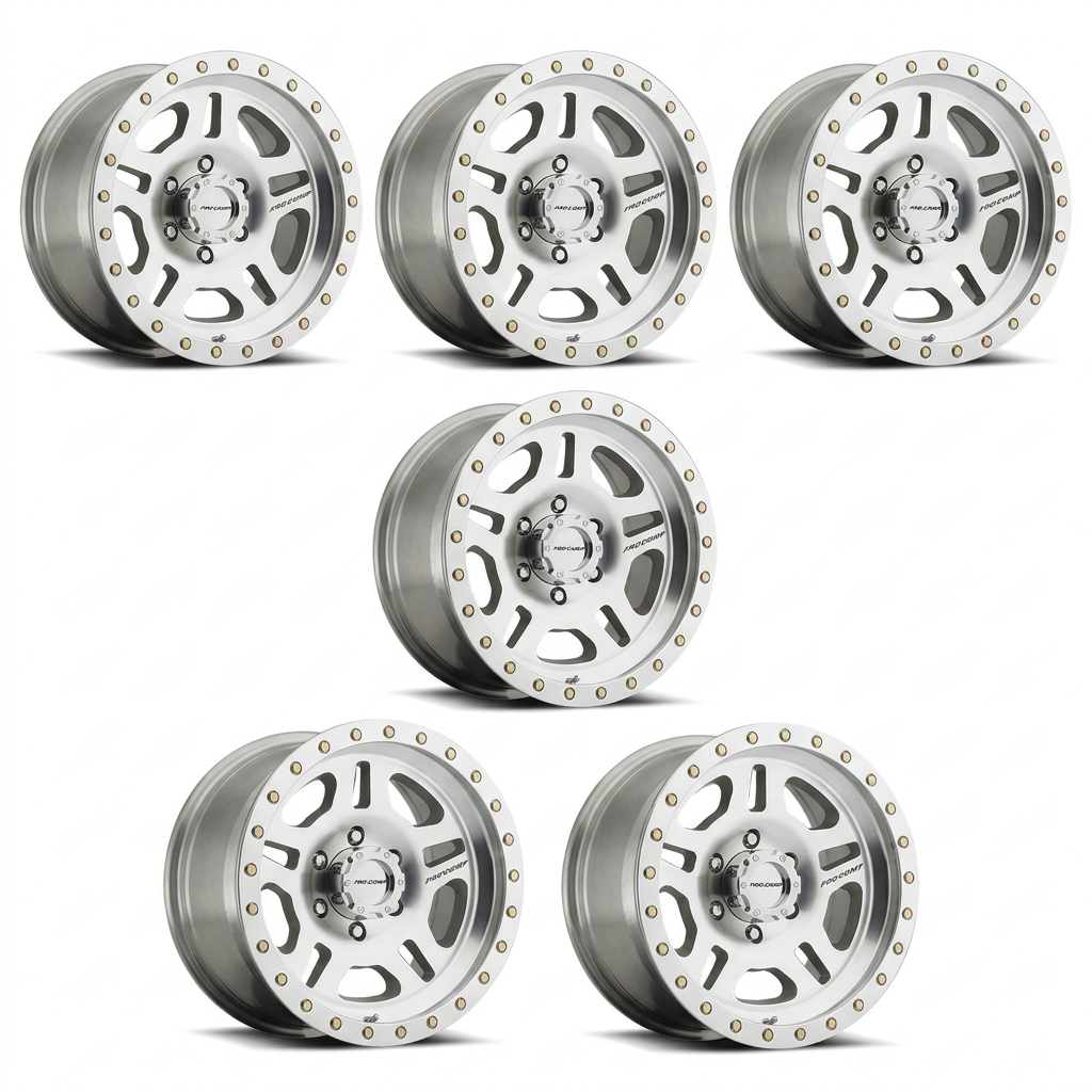 Set of five polished Pro Comp La Paz wheels