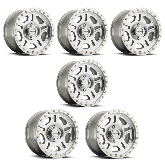 Set of five polished Pro Comp La Paz wheels
