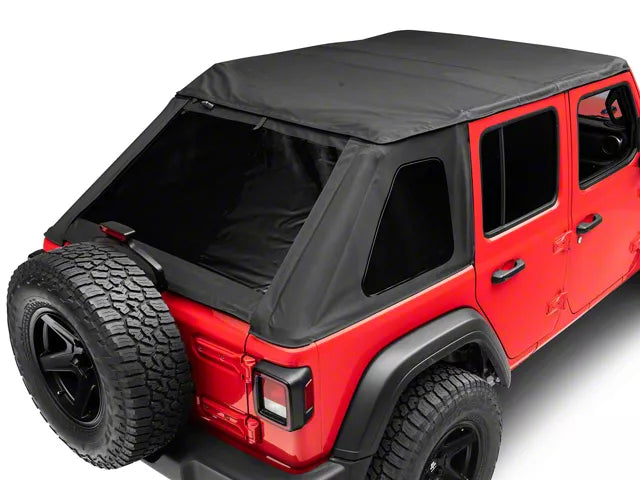[139435] Rampage TrailView Fastback with Fold-Back Sunroof (Black Diamond) - Jeep Wrangler Unlimited JL 4-Door (2018-2025)
