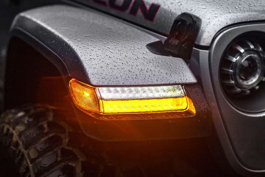 [LF511] Morimoto XB LED Sidemakers (Smoked) - Jeep Wrangler JL (2018-2022)