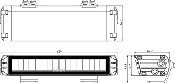 [10021001] NIKEN 9" LED Light Bar with cover (Amber)- Universal