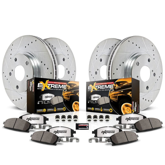 [K4117-36] Power Stop (Front & Rear) Z36 Extreme Performance Truck & Tow Brake Kit - Toyota Land Cruiser / LEXUS LX 570 ( 2008 - 2015 )