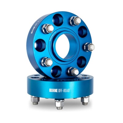 [BNWS-003-381BL] Mishimoto Borne Off-Road 5X127 Wheel Spacers 1.5" (Blue) - Jeep Wrangler JL (2018-2025 Gladiator (2020-2025))